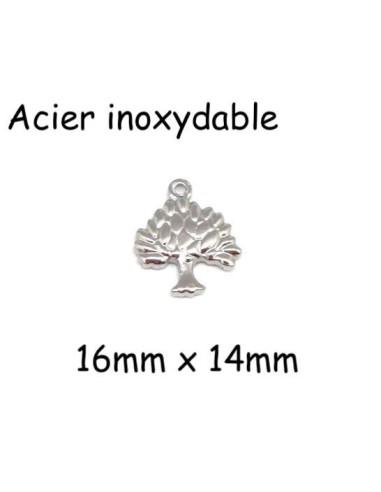 Pendentif arbre de vie argenté en acier inoxydable pour bijoux