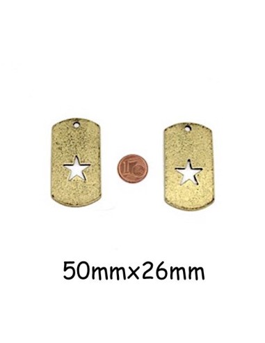Plaque motif étoile en métal couleur doré pâle