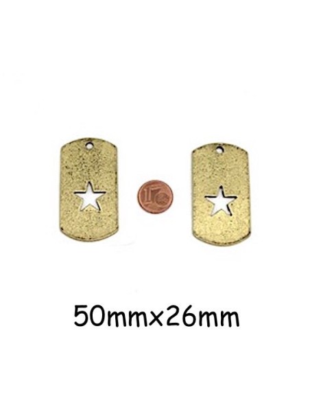 Plaque motif étoile en métal couleur doré pâle