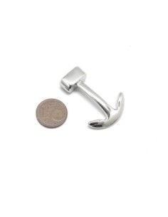 Fermoir ancre marine argente en acier inoxydable pour cordon cuir de 6mm 2