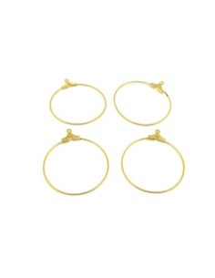 Support boucle d'oreilles doré, créoles 35mm en métal 2