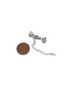 Fermoir mousqueton avec embout griffe 6mm serre ruban en acier inoxydable argenté 2
