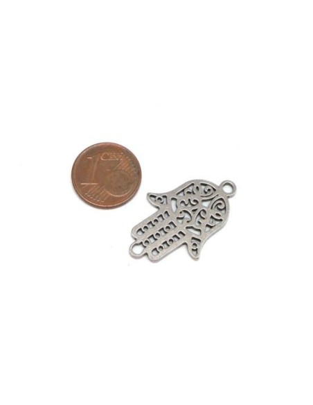 Connecteur main de Fatma en acier inoxydable argenté