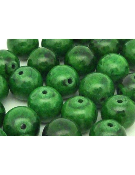 Perle ronde verte 11mm