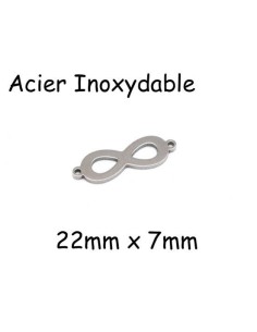Perle connecteur infini en acier inoxydable argenté