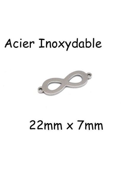 Perle connecteur infini en acier inoxydable argenté