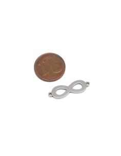 Perle connecteur infini en acier inoxydable argenté 2