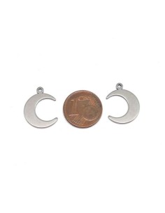 Pendentif lune en acier inoxydable argenté 18mm 2
