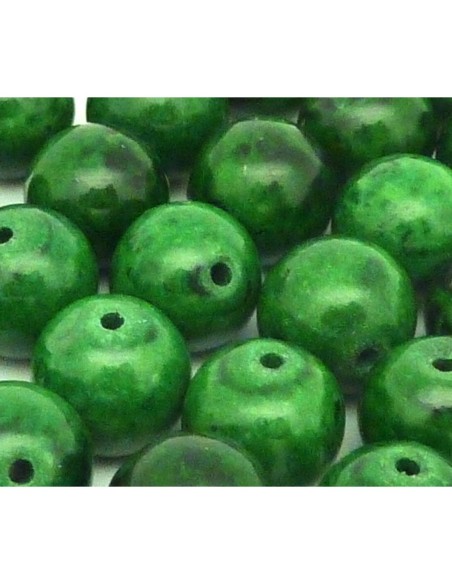 Perle ronde verte 11mm