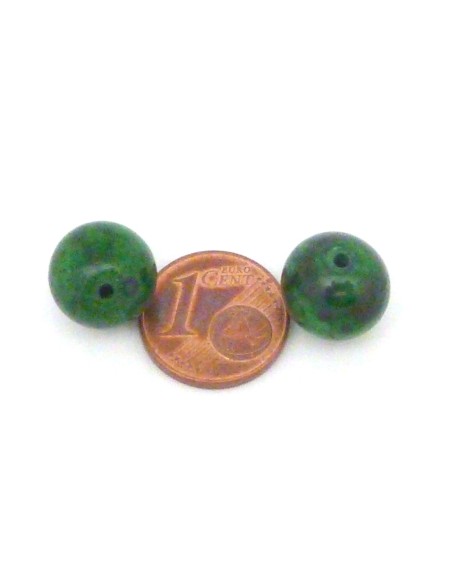 Perle ronde verte 11mm