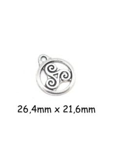 Breloque Triskel style celtique en métal argenté