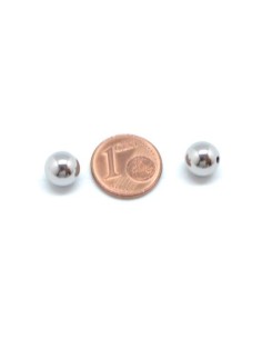 Perle ronde 8mm argenté en acier inoxydable 2