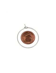Créole 30mm argenté en acier inox à agrémenter de breloques perles 2