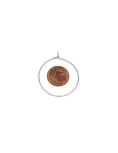 Créole 25mm argenté en acier inoxydable - 5 paires 2