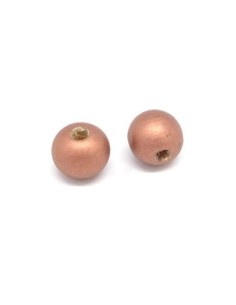 Perle ronde en bois peinte de couleur cuivré - Idéal décoration, guirlande de Nöel - 12mm 2