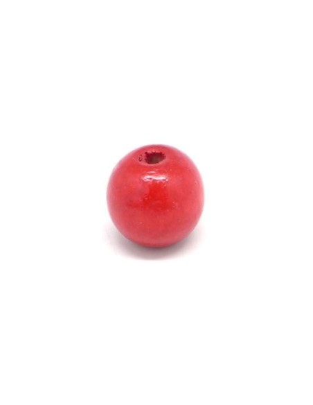 Grosse perle ronde en bois couleur rouge pour décoration de noel Grosse perle ronde en bois couleur rouge pour décoration de noel