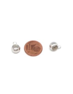 Bélière ronde argenté en acier inox pour cuir de 5mm 2