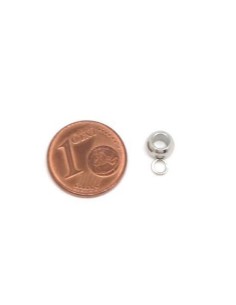 Support breloque argenté en acier inoxydable, bélière pour cordon de 3mm 2