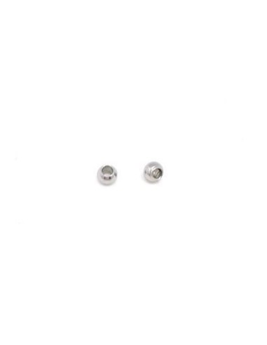 Perles intercalaire ronde 3mm en acier inoxydable argenté 