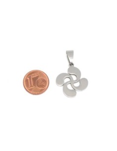 Pendentif croix basque argenté en acier inoxydable 30mm x 20mm 2