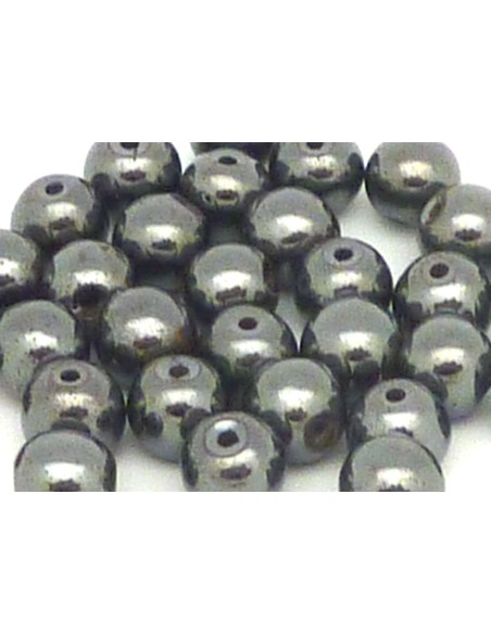 R-2 Perles hématite ronde, boule lisse 8mm