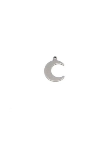 Charm lune en acier inoxydable argenté pour finition bijoux