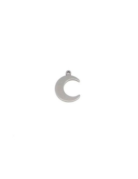 Charm lune en acier inoxydable argenté pour finition bijoux