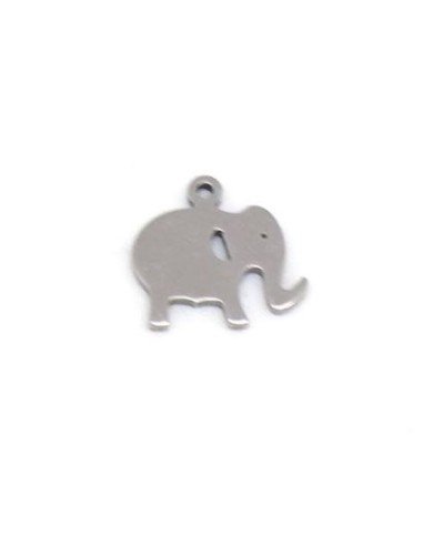 Charm éléphant argenté en métal acier inoxydable pour création bijoux