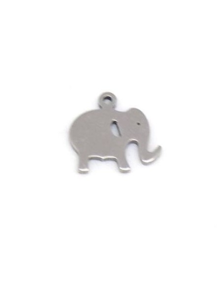 Charm éléphant argenté en métal acier inoxydable pour création bijoux Charm éléphant argenté en métal acier inoxydable pour création bijoux