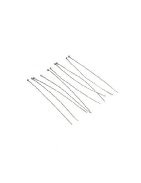 Tige métallique à bille 7cm argenté en acier inoxydable Tige métallique à bille 7cm argenté en acier inoxydable