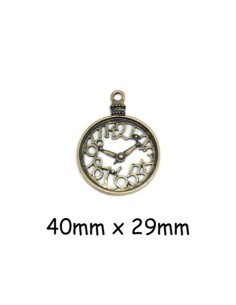 Breloque pendule bronze pas cher en métal