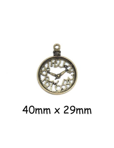 Breloque pendule bronze pas cher en métal