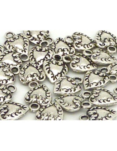 Mini pendentif coeur argenté gravé