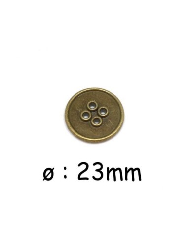 Bouton connecteur en métal de couleur bronze 23mm