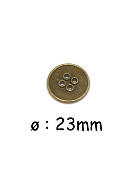 Bouton connecteur en métal de couleur bronze 23mm Bouton connecteur en métal de couleur bronze 23mm