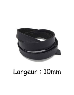 Lanière simili cuir 10mm de couleur noir - Idéal sangle de sac