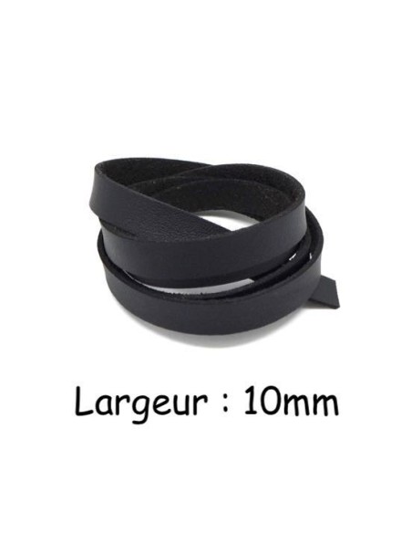 Lanière simili cuir 10mm de couleur noir - Idéal sangle de sac
