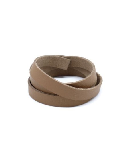 Sangle de sac simili cuir 10mm marron clair sépia - création couture, bracelet