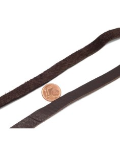 Lanière cuir souple 10mm couleur marron foncé - Idéal création sangle de sac 2