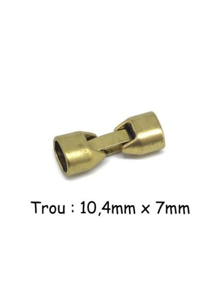 Fermoir clip pour cuir regaliz en métal doré pâle vieilli Fermoir clip pour cuir regaliz en métal doré pâle vieilli