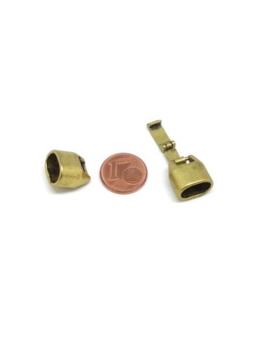 Fermoir clip pour cuir regaliz en métal doré pâle vieilli pas cher