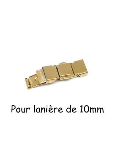 Fermoir griffe style montre pour lanière de 10mm en métal doré