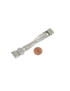 Fermoir griffe style montre pour lanière de 12mm en métal argenté 2