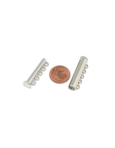 Fermoir argenté 5 rangs pour bracelet perle miyuki