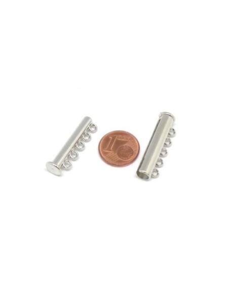 Fermoir argenté 5 rangs pour bracelet perle miyuki Fermoir argenté 5 rangs pour bracelet perle miyuki