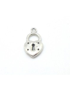 10 Breloque, pendentif coeur cadena en métal argenté