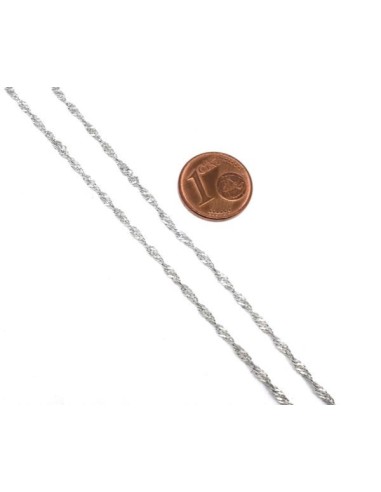 Collier maille torsade fine en acier inox pas cher