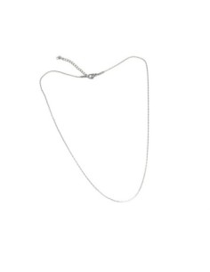 Collier chaîne très fine maille serpent en acier inoxydable argenté avec fermoir et chaine de rallonge - 45cm 2