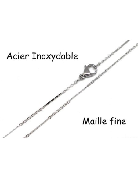 Collier acier inox argent maille forçat alterné avec maillon serpent très fine avec fermoir Collier acier inox argent maille forçat alterné avec maillon serpent très fine avec fermoir
