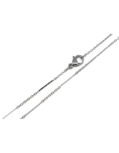 Chainette fine maillon forçat serpent argenté en acier pas cher